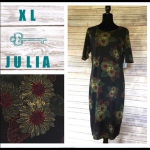 LuLaRoe Julia black/sunflowers dress